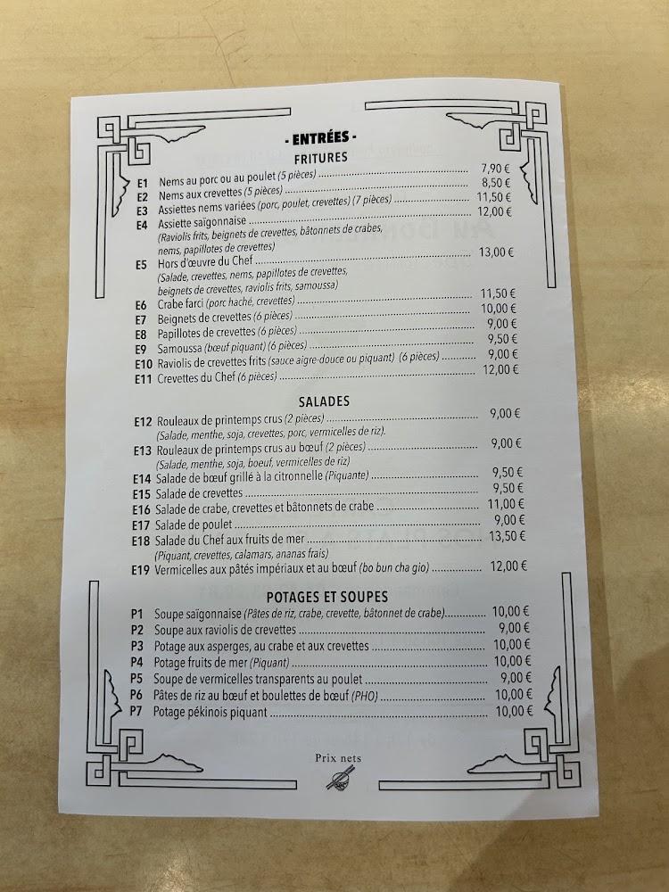 Au Bonheur de Saigon - Menu Image 2